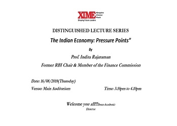 DISTINGUISHED LECTURE SERIES The Indian Economy: Pressure Points